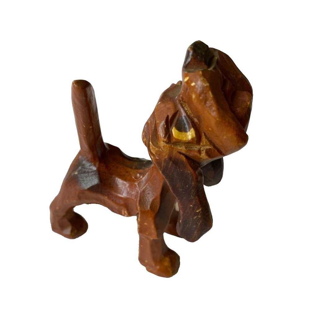 Carter Hoffman Carved Wood Original Stamped and‎ Tagged Dog Beagle